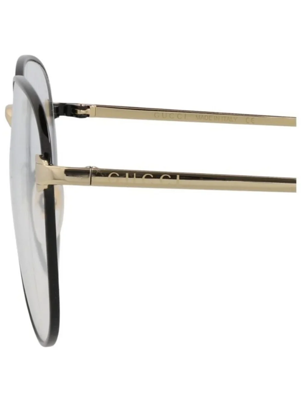 New Gucci Mens Aviator Black Gold Transparent Fashion Designer Eyeglasses
